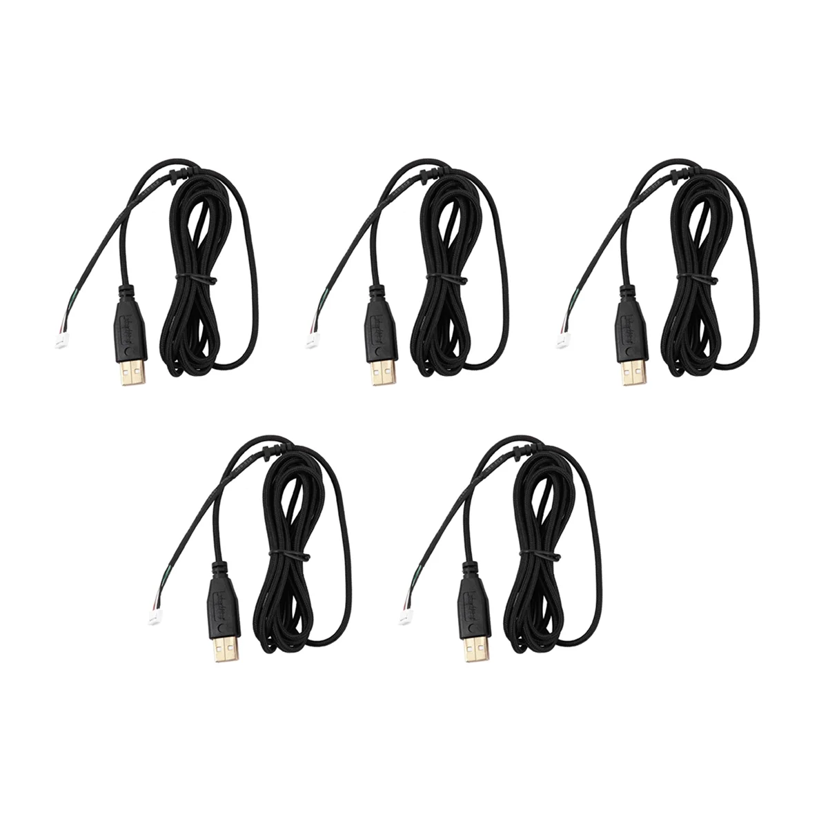 

5X USB кабель мыши линии для Razer Deathadder Hex Molten 2012 прибл. 2,1 м, 5 проводов, 5 контактов, покрытие из черного золота