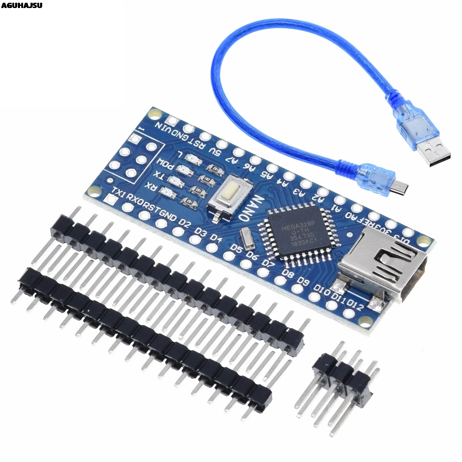 Фото Nano 1 шт. Mini USB с загрузчиком контроллера Nano 3.0, совместимый с USB-драйвером arduino CH340, 16 МГц, NANO V3.0 Atmega328 №5