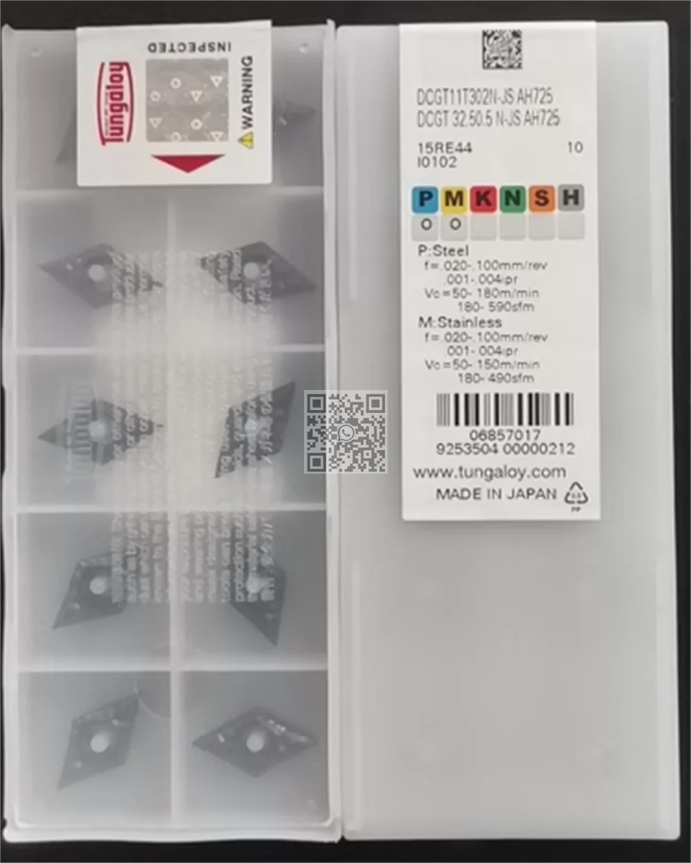 Карбидные вставки TUNGALOY DCGT070201 DCGT070202 DCGT11T301 DCGT11T302 DCGT11T304 AH725 SH725 SH730 J740 NS9530 TH10 DCGT