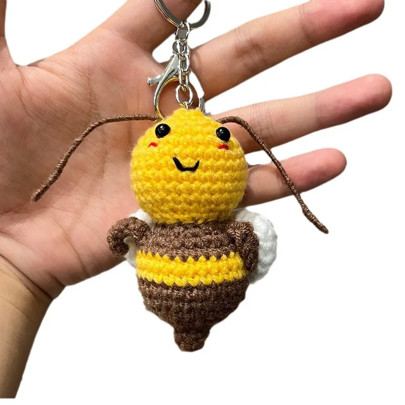 Мультфильм ручной работы вязаный брелок в виде пчелы кулон декор комнаты милая