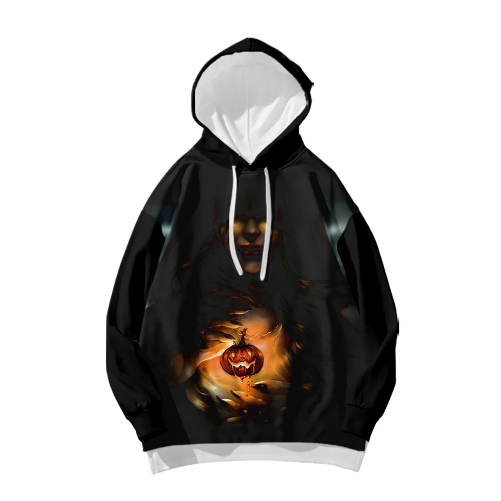 

2022 Halloween Hooded Long-sleeved Pullover Men Female Halloween Digital Printing Hooded Sweatshirt Women Loose Long Hoodie