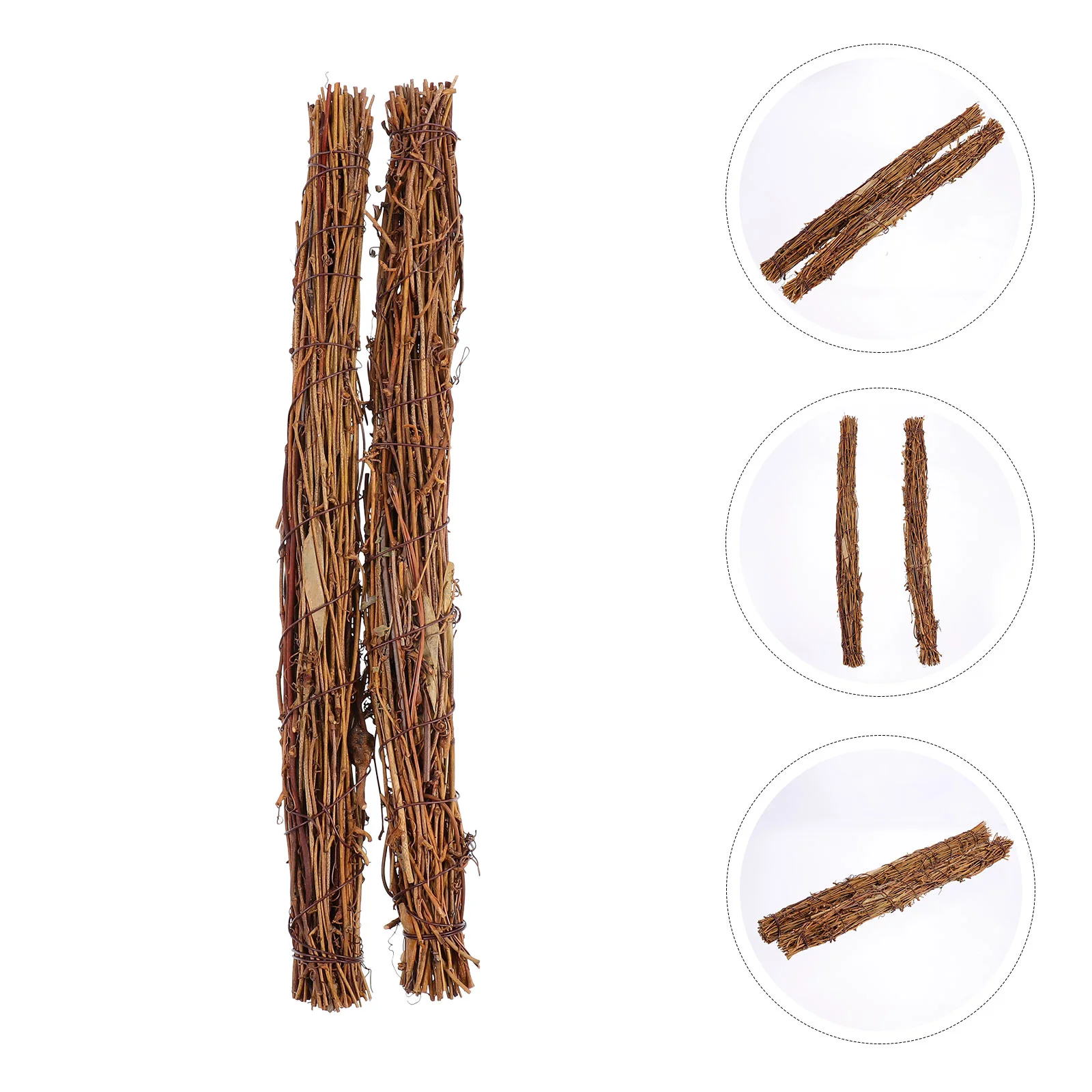 

2 Pcs Smilax Lintel Wreath Rattan Frame Garland DIY Decked Accessories Stripe Accessory Vine Craft