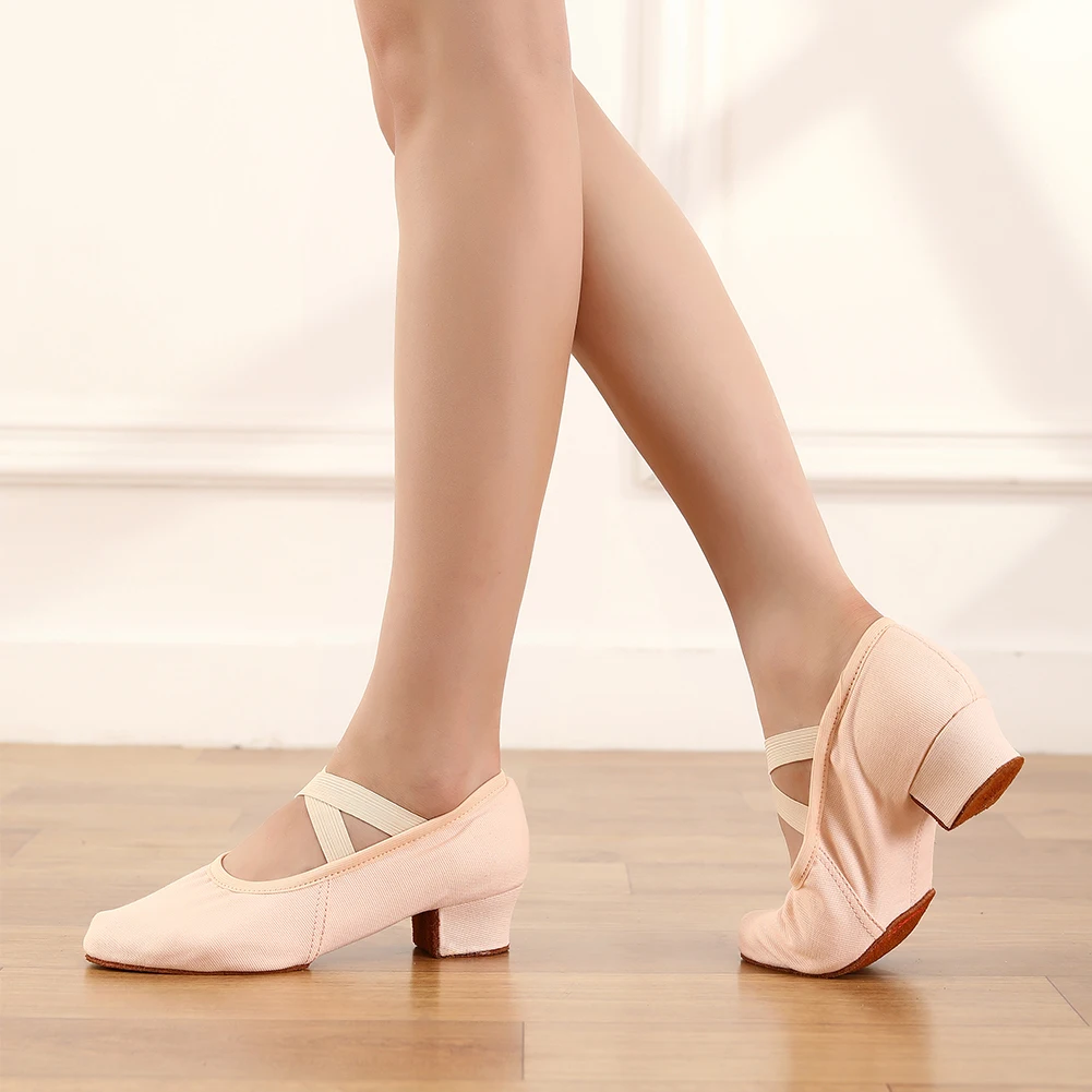 Женские Балетные Танцевальные Туфли На Каблуке 3 5 См Парусиновая Верхняя Резинка