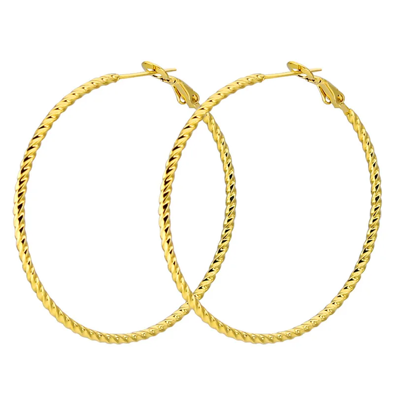 

TOOCNIPA Fashion Hoop Earrings Big Smooth Circle Earrings New Brand Loop Hyperbole Earrings for Women Jewelry Accessories Gifts