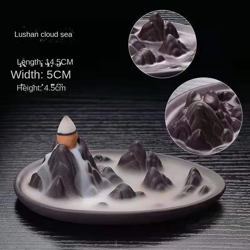 

Ceramic Backflow Incense Burner Backflow Creative Sandalwood Burner Incense Path Decoration Home Indoor Agaric Incense Burner