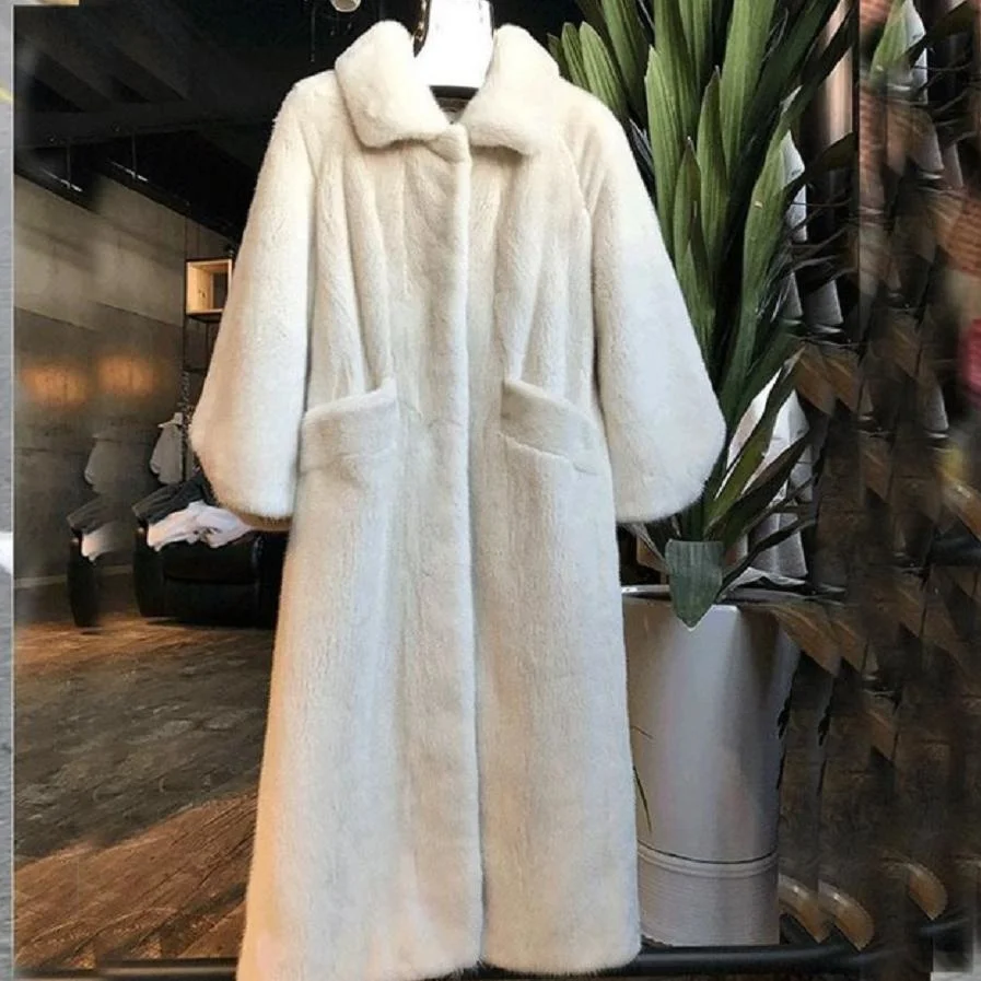 

Fur Winter faux Women's Jacket Coat Mink Fur Casual Large Size Streetwear Coat Thicken Warm overcoat Windbreaker Slim Coat L1616