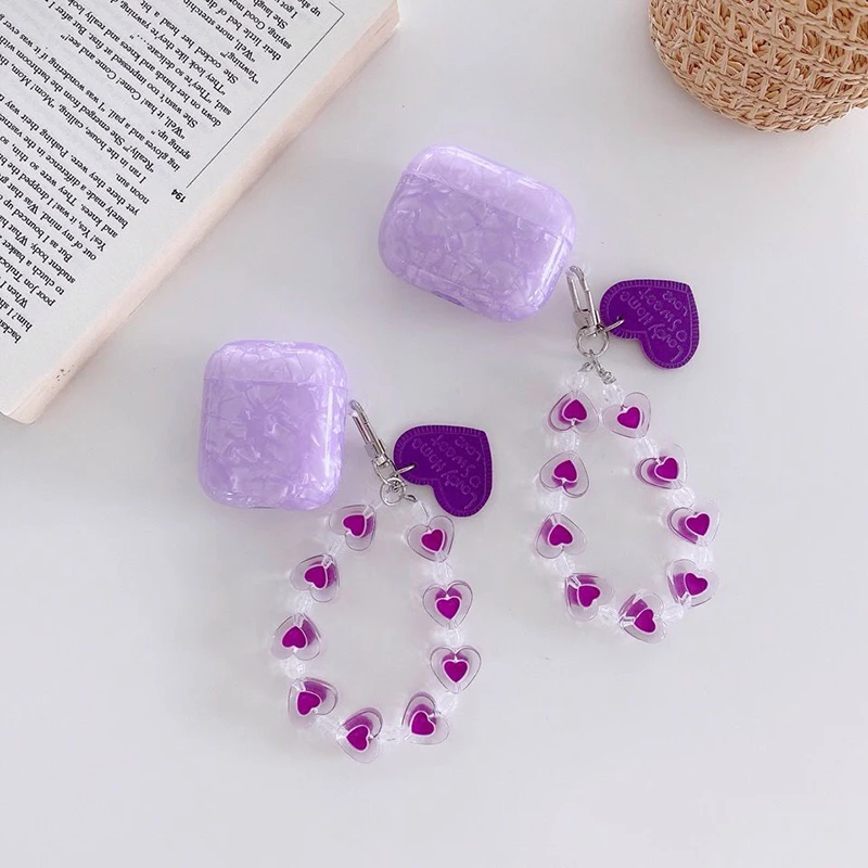 

For apple AirPods 3 Case 2021 New Luxury Dreamy Purple Glossy TPU Earphone Case For AirPods 1 2 3 Pro Headset Box Cover Cute