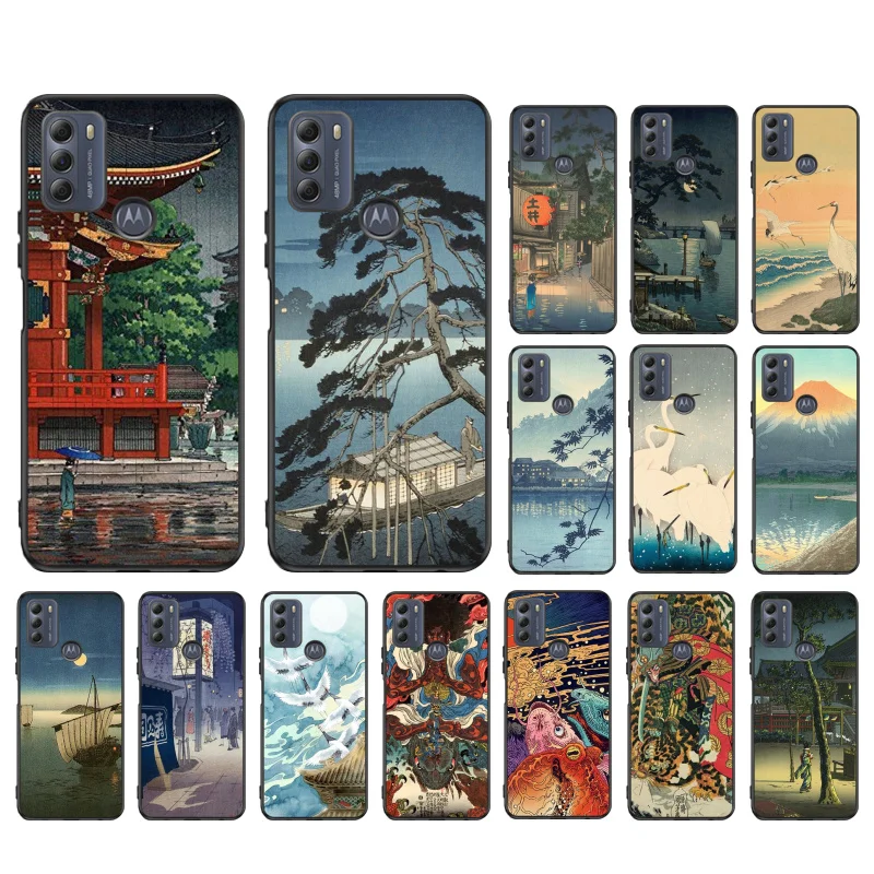 

Japanese Art Crane Fuji MountainPhone Case for Motorola Moto One E7 power E7Plus E6S E20 E40 One Fusion plus Edge 20 Fusion