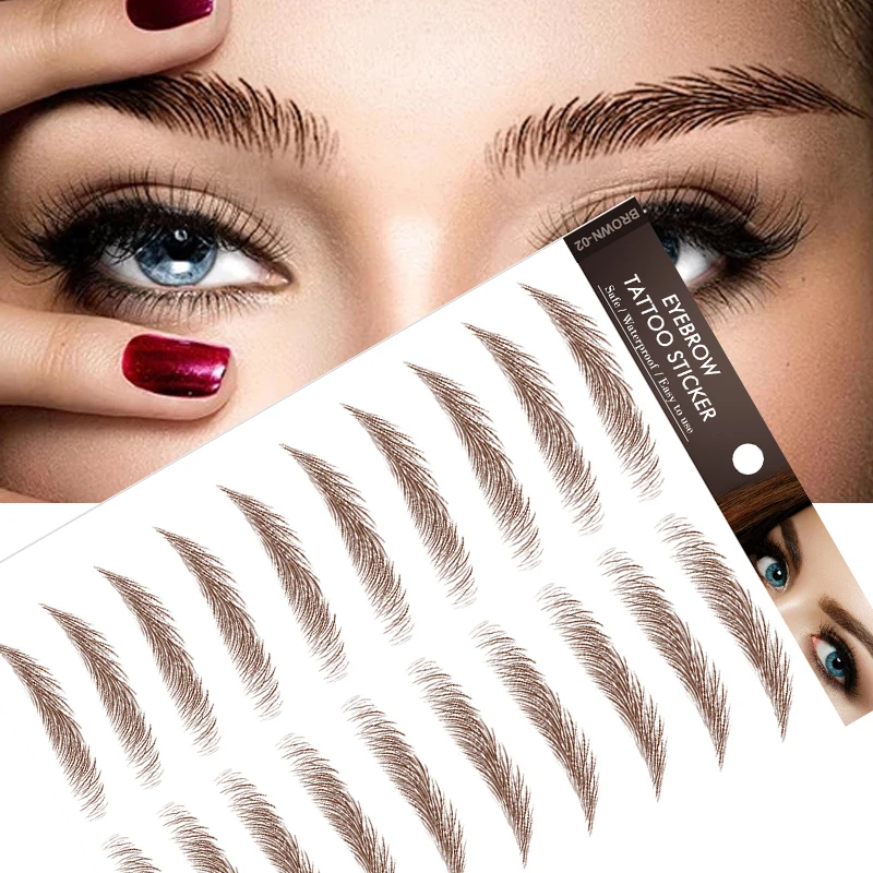 

6D Eyebrows Sticker Water Transfer Hair-like Eye Brow Tattoo Stickers Long Lasting False Eyebrow Enhancers Eye Brow Cosmetics