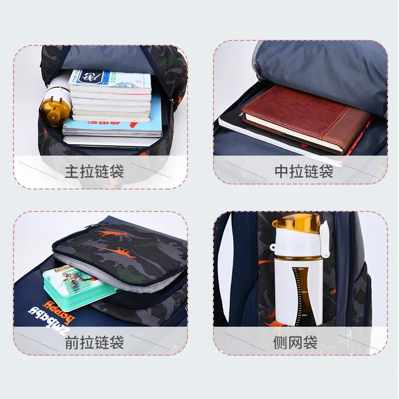 2022 New School Bags For Boys Girls Gifts Primary Student Shoulder Orthopedic Backpack Large Capacity Light Grade 1-6 Mochila