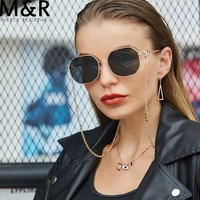 fashion metal irregular sunglasses with chain women 2022 luxury brand designer trendy square sun glasses for female chic eyewear