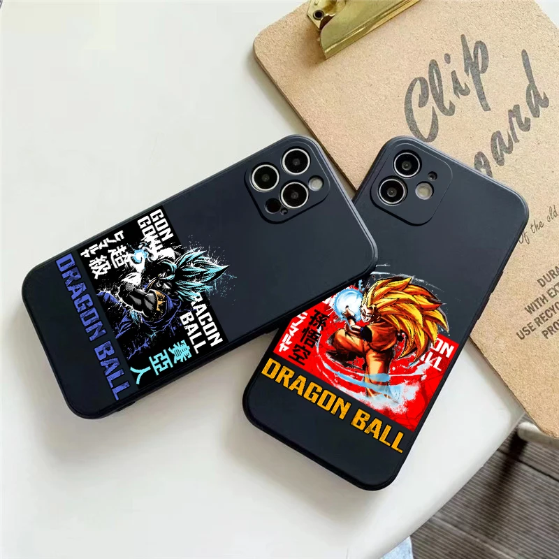

Dragon Ball Saiyan Phone Case For Funda iPhone 11 13 Pro Max 12 Mini X XR XS 6 6s 7 8 Plus Liquid Silicon Silicone Cover Etui