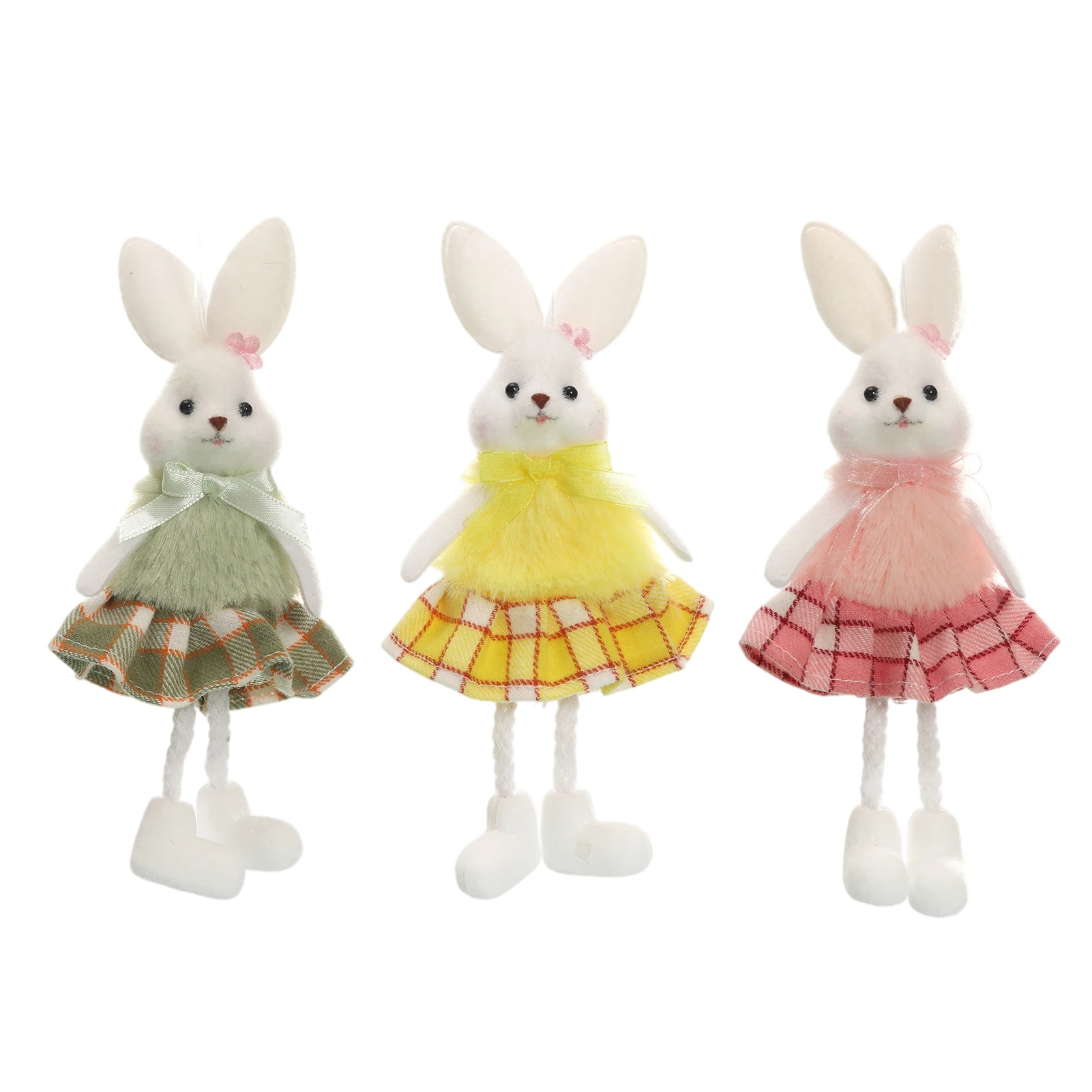 

3Pcs Easter Bunny Ornaments Standing Plush Rabbit Doll Bunnies Dolls Spring Decor Easter Party Home Decoration Holiday Gift For