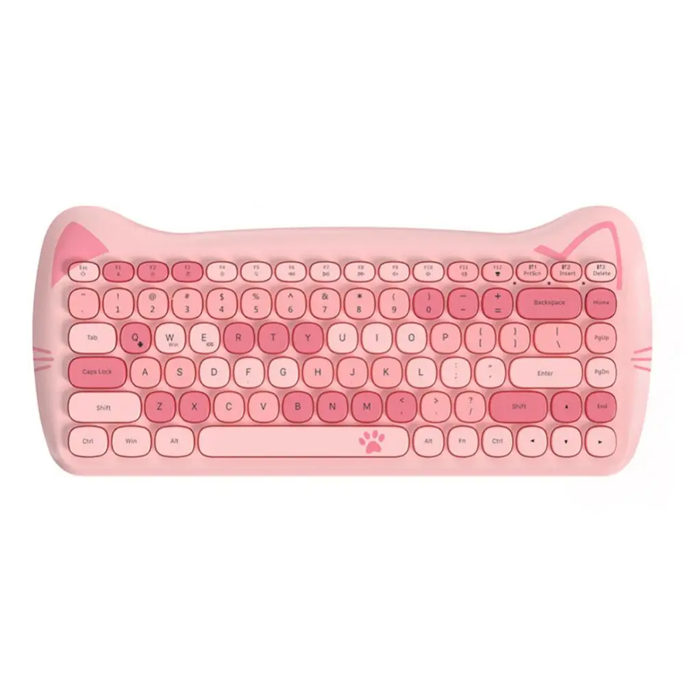 

Gaming Keyboards For Office Tablet Accessory Bluetooth Keyboard Wireless Keyboard Mini 84 Key Girls' Birthday Gift Usb Cute