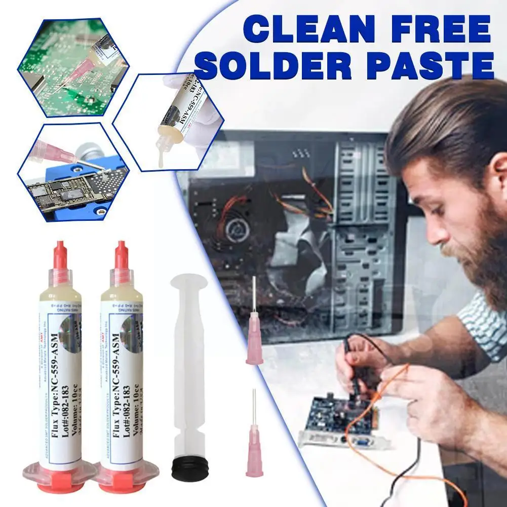 

Original Flux NC-559-ASM 10CC BGA CSP No-Clean Solder Flux Advanced Grease 10cc Oil Soldering Paste Repair Tools Welding P3G5