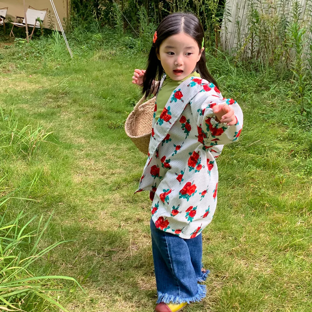 RiniKinda 2022 Girls Autumn Jackets Children's Clothing Hooded Outerwear Fashion Windbreaker Top Kids Coat Baby Fall Clothes