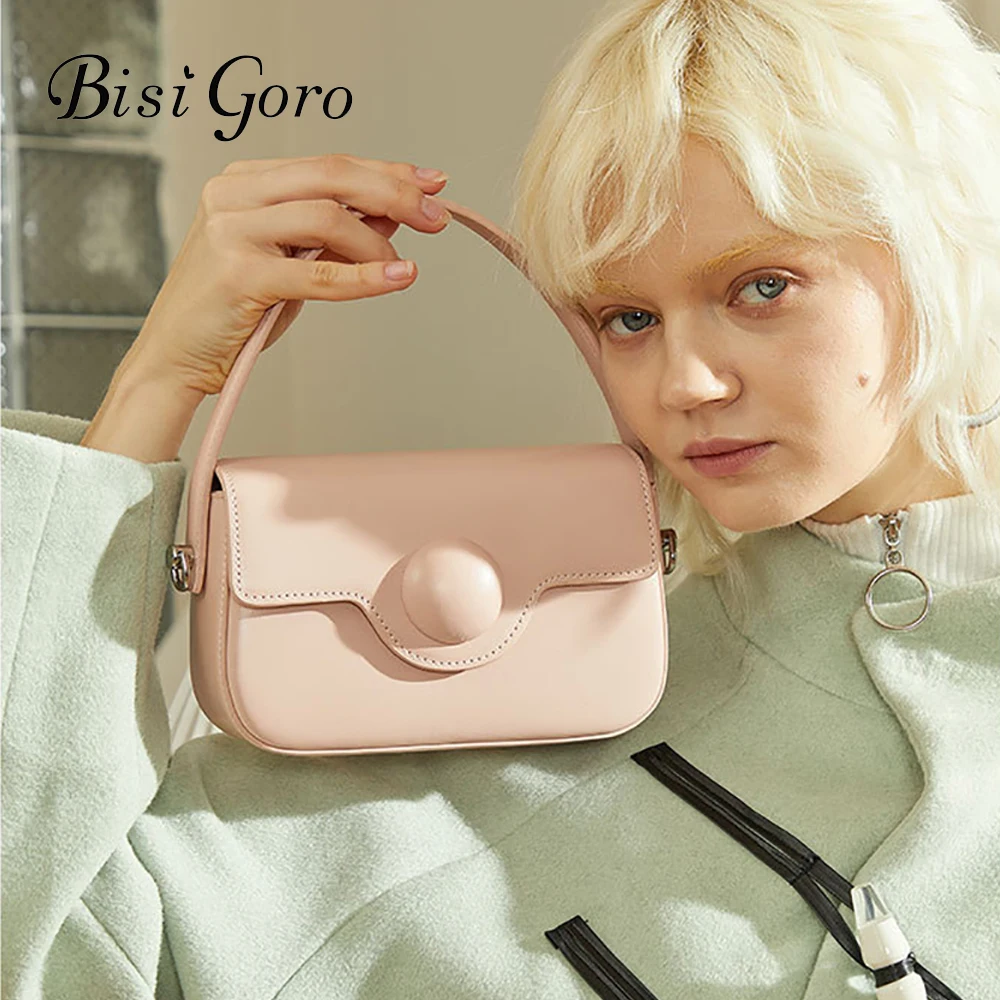 Bisi Goro Handbags for Women Luxury Shoulder Bags Fashion Crossbody Bags Ladies Premium Small Square Bag Casual Versatile Purse