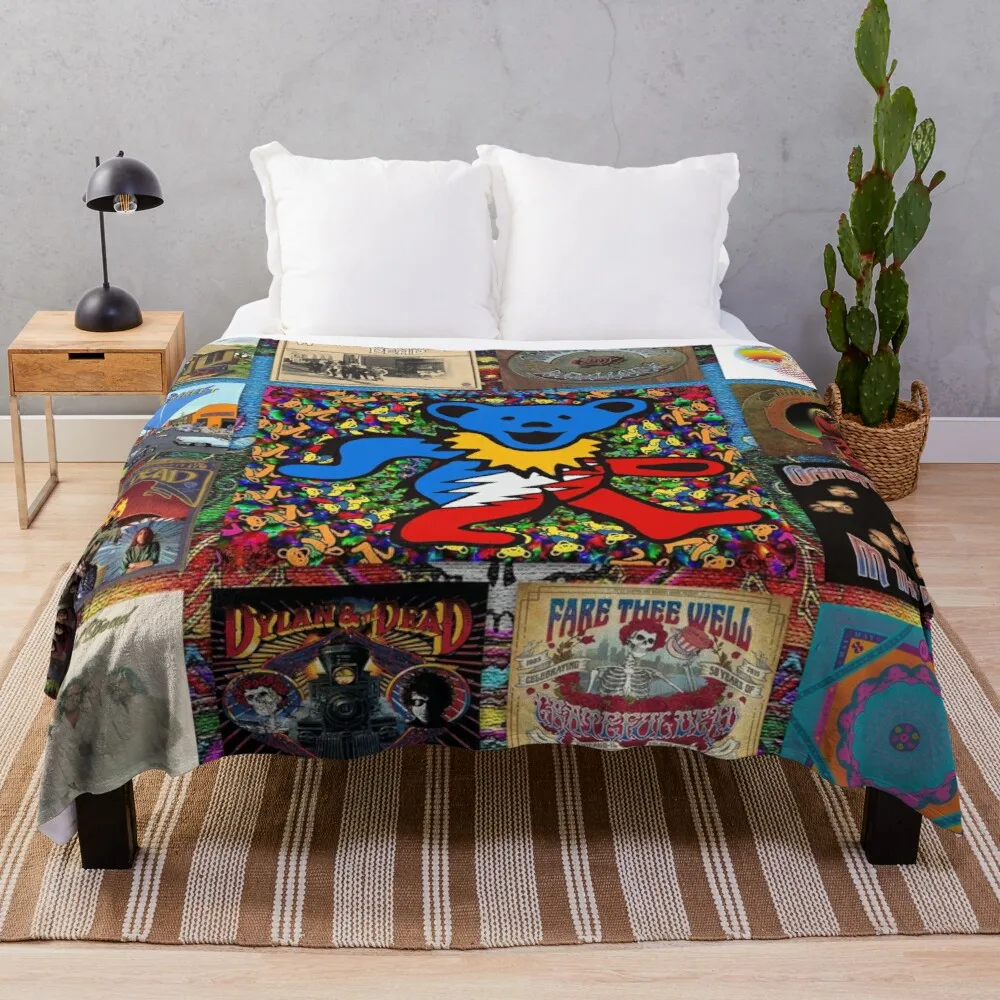 

Grateful Dead 10 Albums Throw Blanket Bed Fashionable Blanket