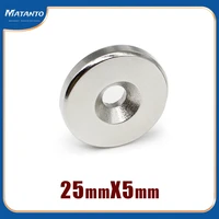 25101520pcs 25x5 5 disc permanent ndfeb magnets strong 255 mm hole 5mm round countersunk rare earth magnet 25x5 5mm 255 5