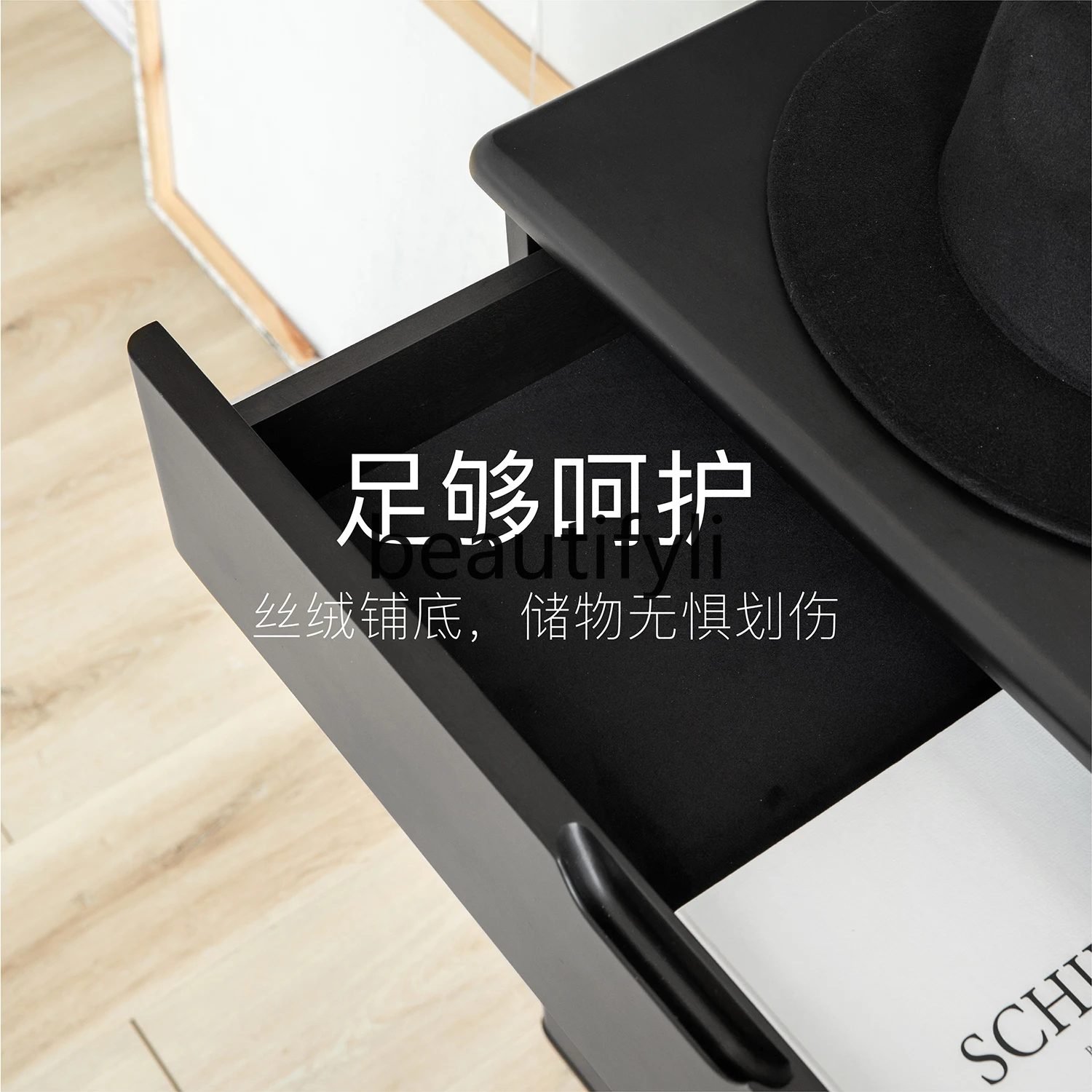 Комод из черной смородины массив вишневого дерева современный черный комод в