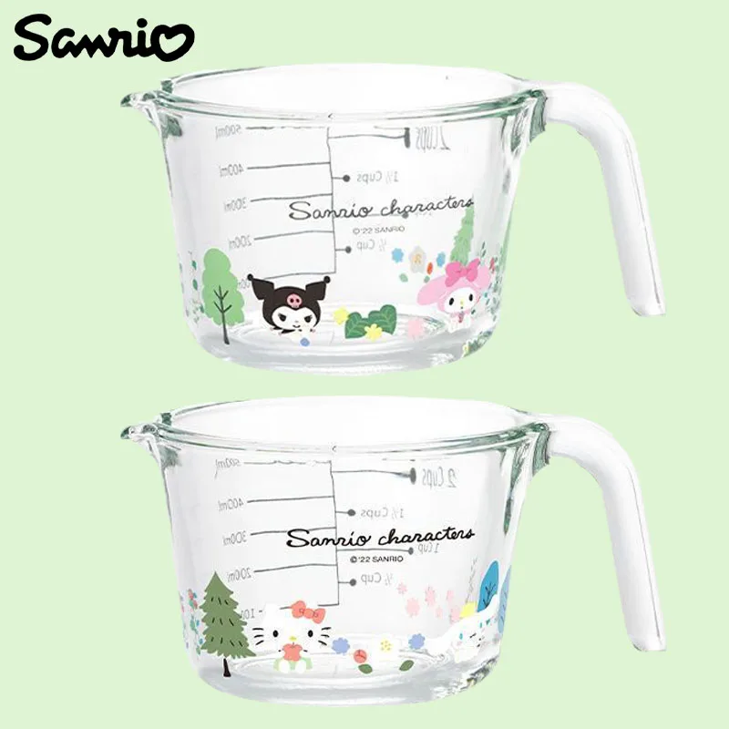 

Милая Sanrio Hellokittyed Kuromi My Melody Cinnamonroll стеклянная мерная чашка высокотемпературная чашка для выпечки милые девушки