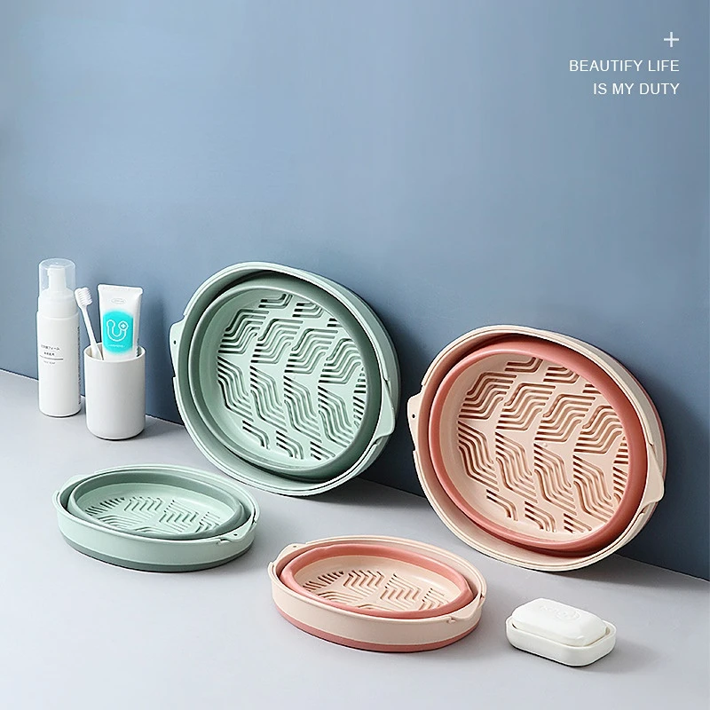 

New Creative Double-layer Folding Drain Basket Multi-functional Fruit and Vegetable Storage Basket Kitchen Tools Accessories