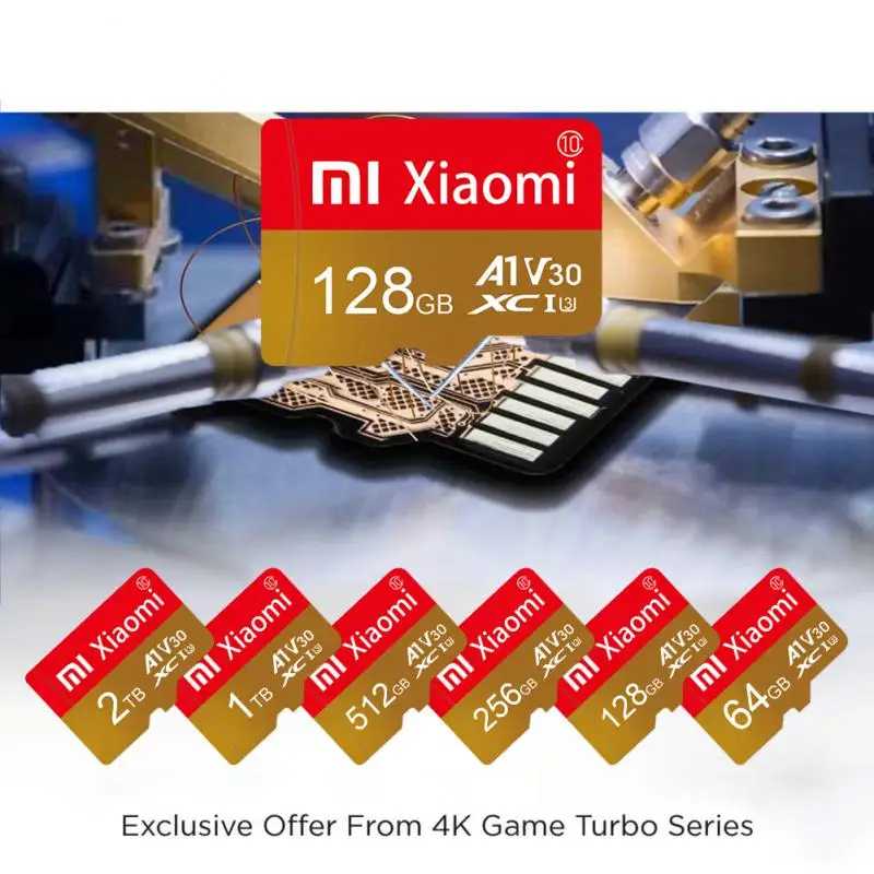 Xiaomi 2TB SD-карта 128 ГБ на 2 ТБ U3 Micro TF 1 V30 4K Full HD Карта памяти 512 256 для