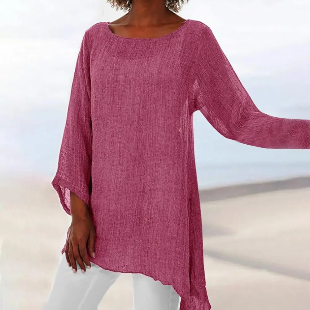 

2022 Summer Women Shirts Female Shirts Skin-friendly T-shirt Comfortable Solid Color O Neck T-shirt Woman Blouse