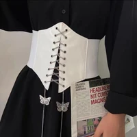 women sexy corset underbust gothic butterfly chain curve shaper modeling strap slimming waist belt chain lace corsets bustiers