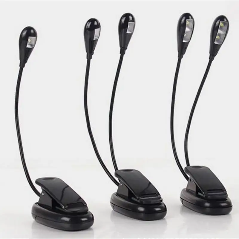 

Adjustable Double Rod Table Lights 8 LED Reading Lamp Flexible Clip Desk Lamp Eye-protection Students Kids Bedroom Book Lights
