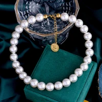 2022 trend 316l stainless steel necklace no fading high quality women high grade light luxury pearl choker jewelry wholesale