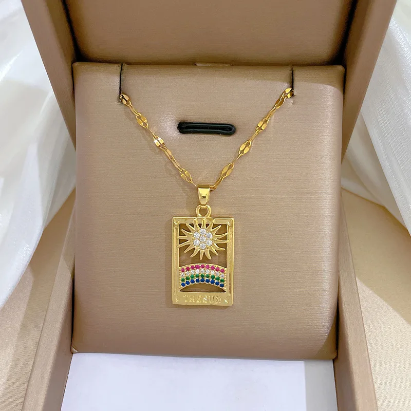 MEYRROYU 316L ожерелье из нержавеющей стали Золотая Бабочка Сердце Гепард подвеска до