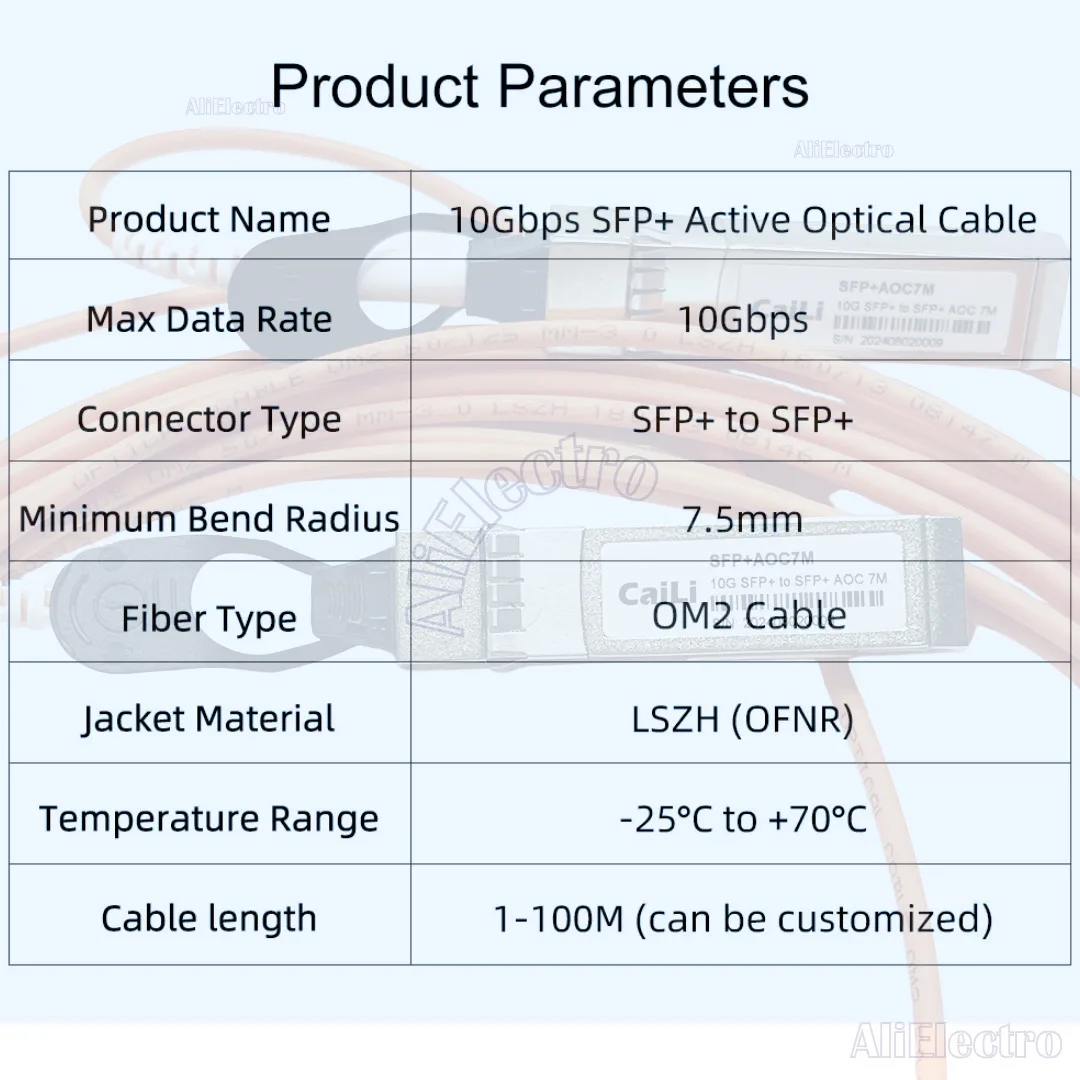 Кабель AOC OM2 3/5/7/10/20 м 10 ГБ активный Оптический SFP-кабель ASE (AOC) для Cisco Mikrotik Ubiquiti и т.