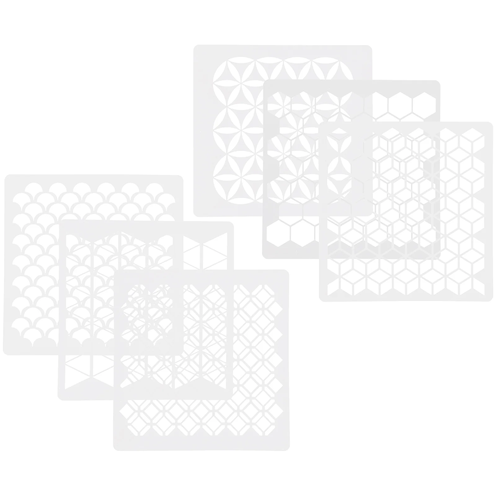

6 Pcs Wall Painting Template Accessories Floral Suit Personality Spray Stencils