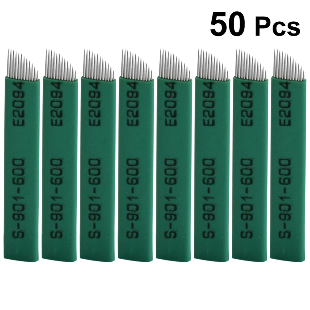 

50pcs Blades 12 Make Up Kit Needle Make-up Blades Microblading Pen (Green)