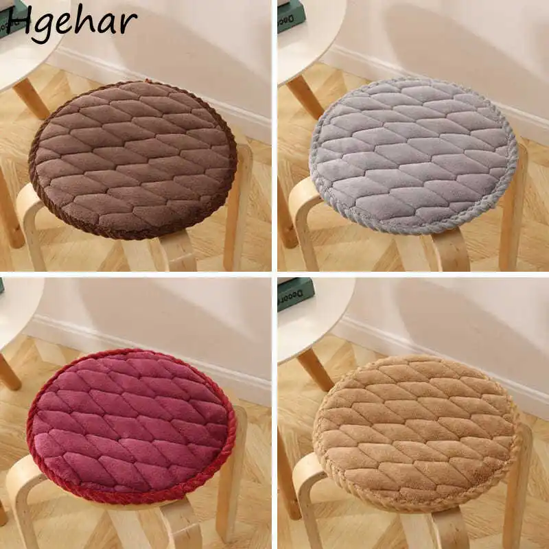 

Round Cushion Cover Velvet Comfortable Autumn 4 Colors Minimalist Bandage Design Seat Solid Home Daily Fashion Basic Leisure New