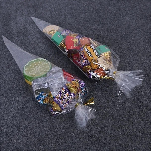 

25/50/100pcs Christmas gift flowers wedding party popcorn Halloween candy transparent cellophane packaging bag
