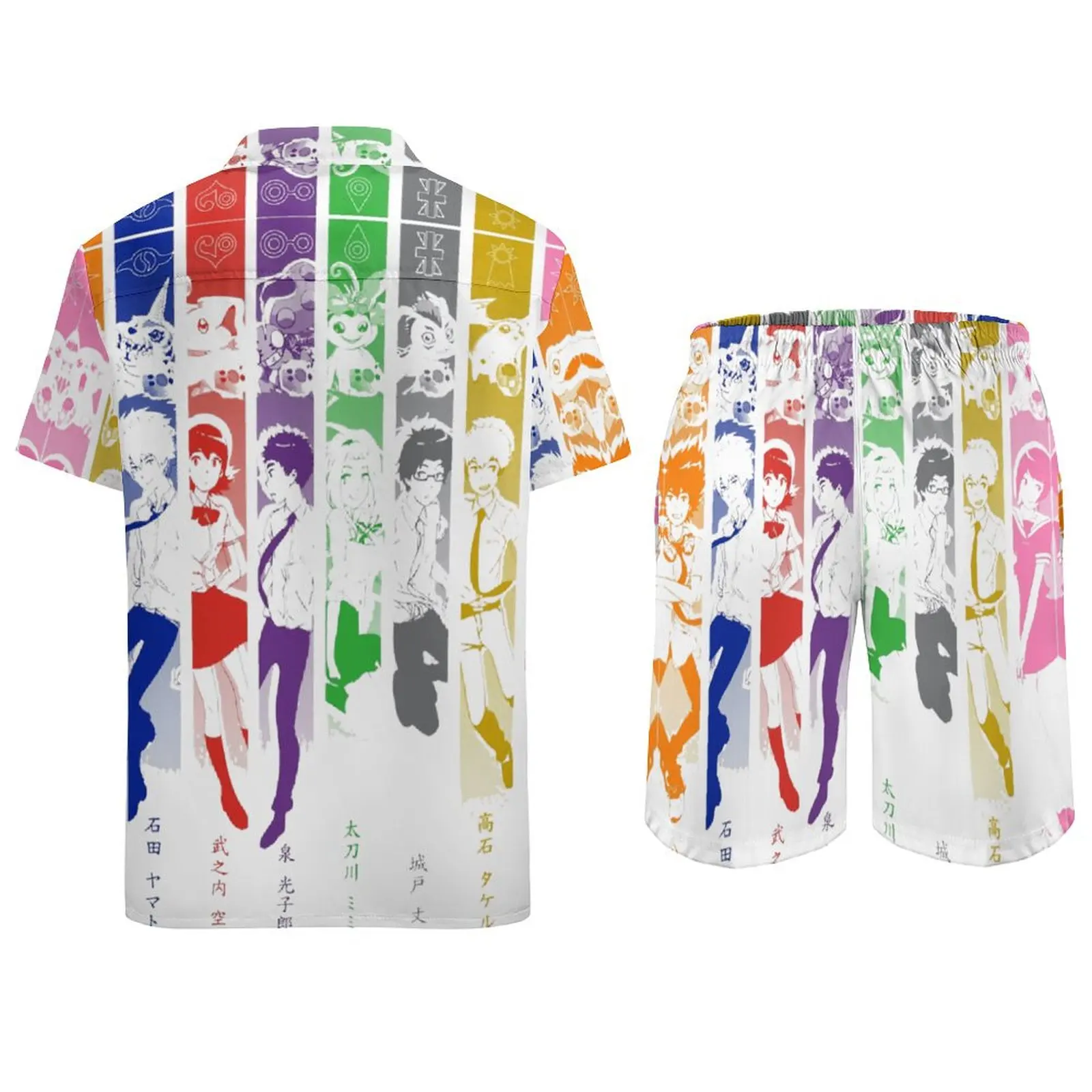 Мужской пляжный костюм с графическим принтом в винтажном стиле