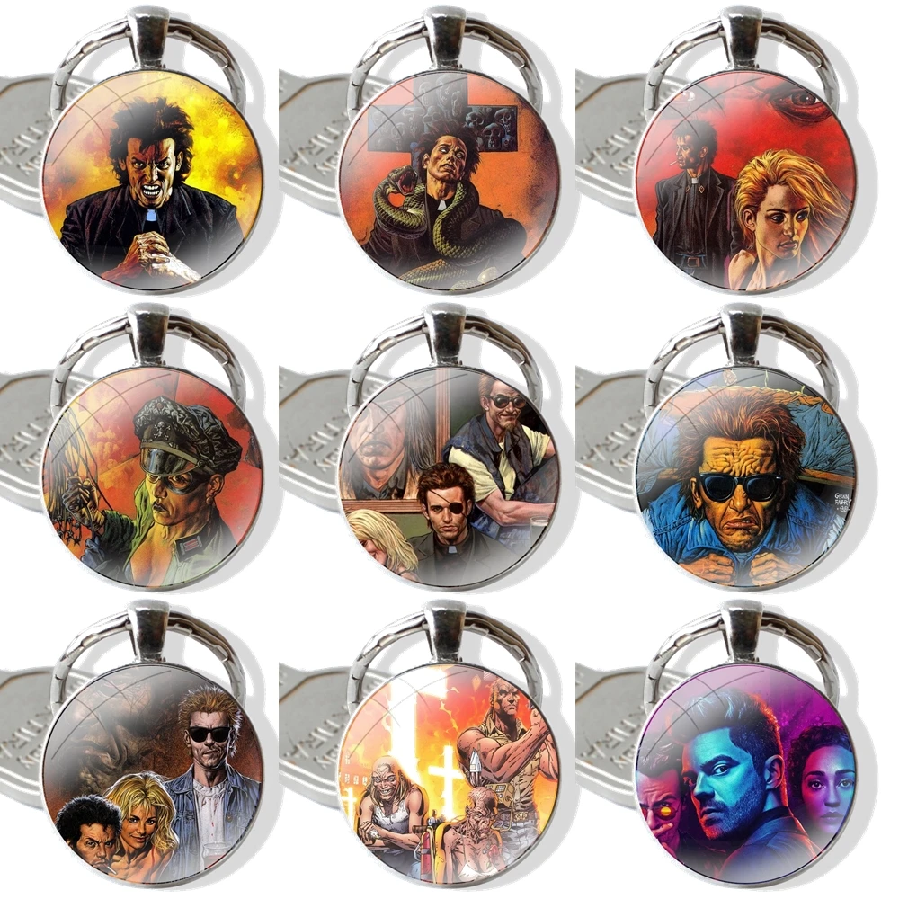 Стеклянный брелок с кабошоном, подвеска, автомобильные брелки ручной работы, комикс, ТВ, мультяшный креативный дизайн, модный