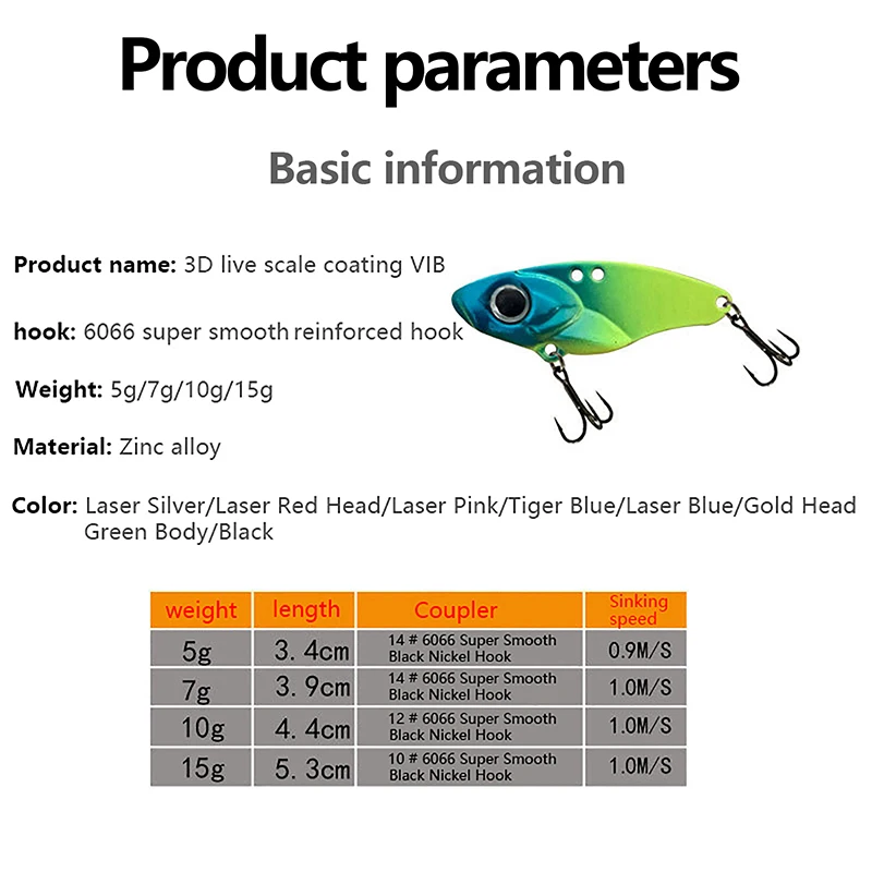 1 шт. металлическая рыболовная приманка 5-15 г