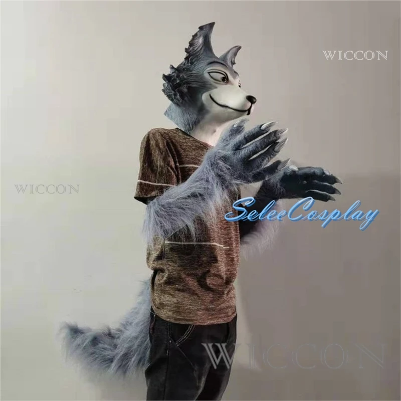 Аниме Legoshi Beastars Косплей Волчья Маска Животное латексные искусственные перчатки