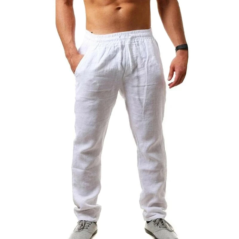 

Men Polyester Trousers Hip Hop Breathable Sports Trousers Men Casual Comfortable Pants Solid Color All-Match Male Pants
