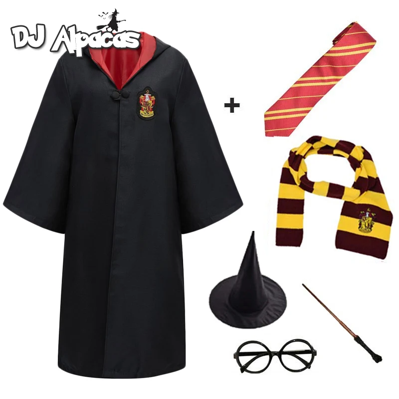 

Cosplay Magic Cloak Robe Cape Costumes Tie Scarf Wand Glasses Cosplay College Costume Gifts Halloween