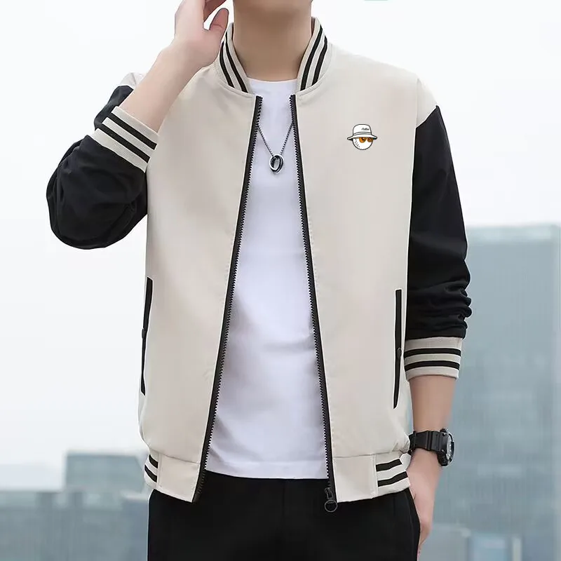 

2023 New Fashion Spring and Autumn Season New Men's Fashion Golf Stand Neck Casual Polyester Thin Windbreaker Jacket Sports Top
