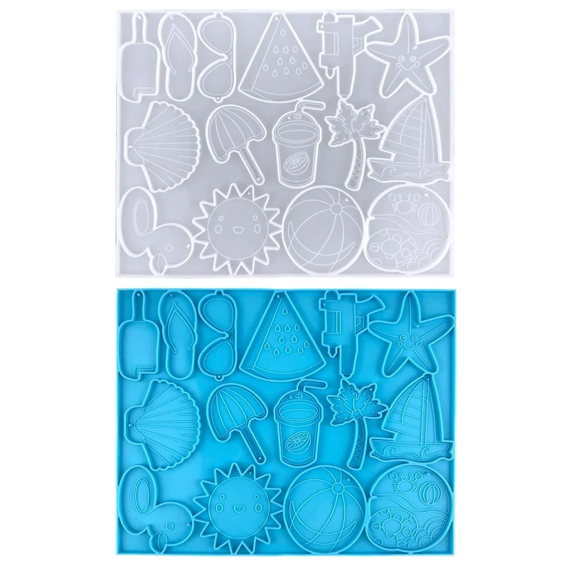 

Silicone Resin Mould Pendant Jewellery Molds w/ Hang Hole for DIY Craft Making
