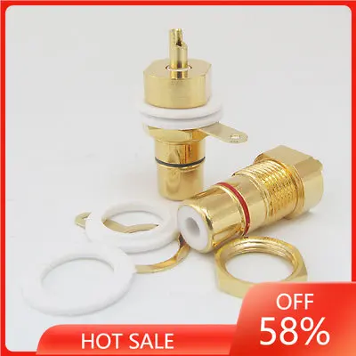 

CMC Gold Plated Copper RCA Female Phono Jack Panel Mount Chassis Connector
