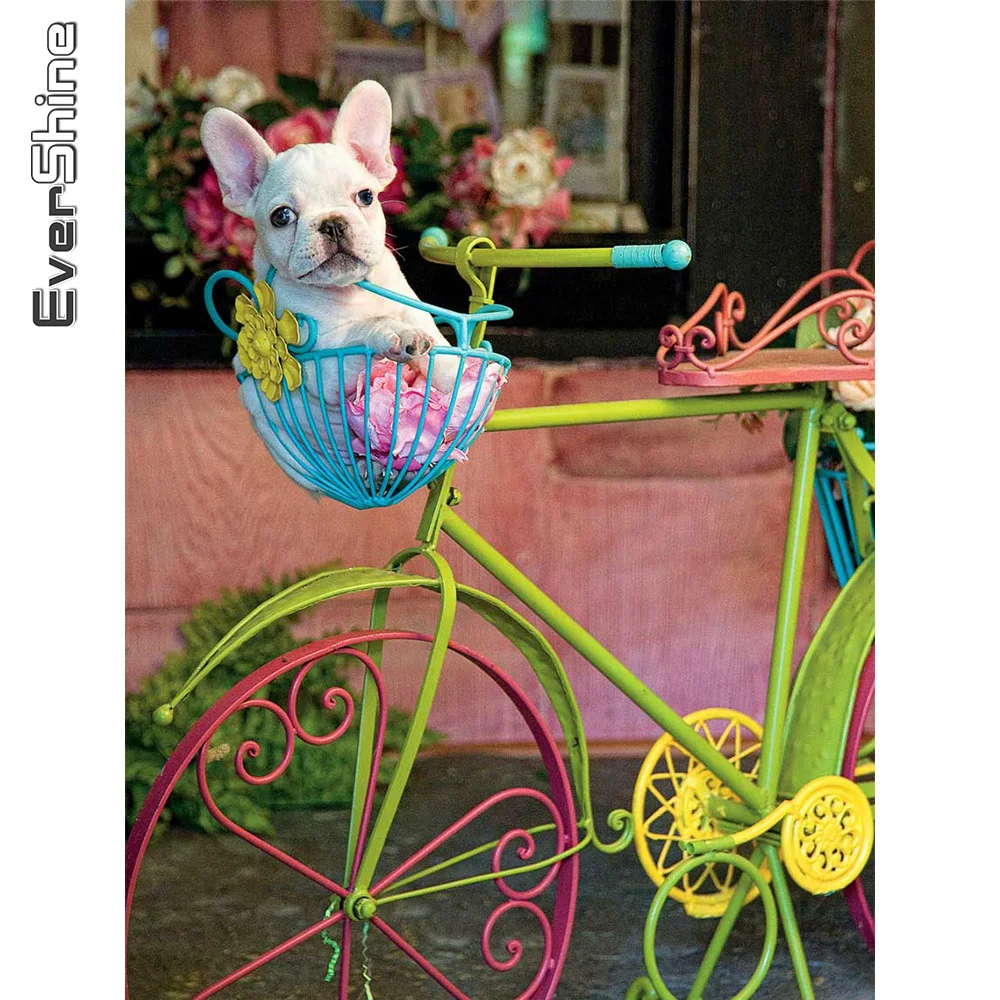 

Evershine Алмазная мозаика животные картина стразы полная площадь круглый Алмазная вышивка собаки вышивка крестиком Алмазная Живопись велосип...