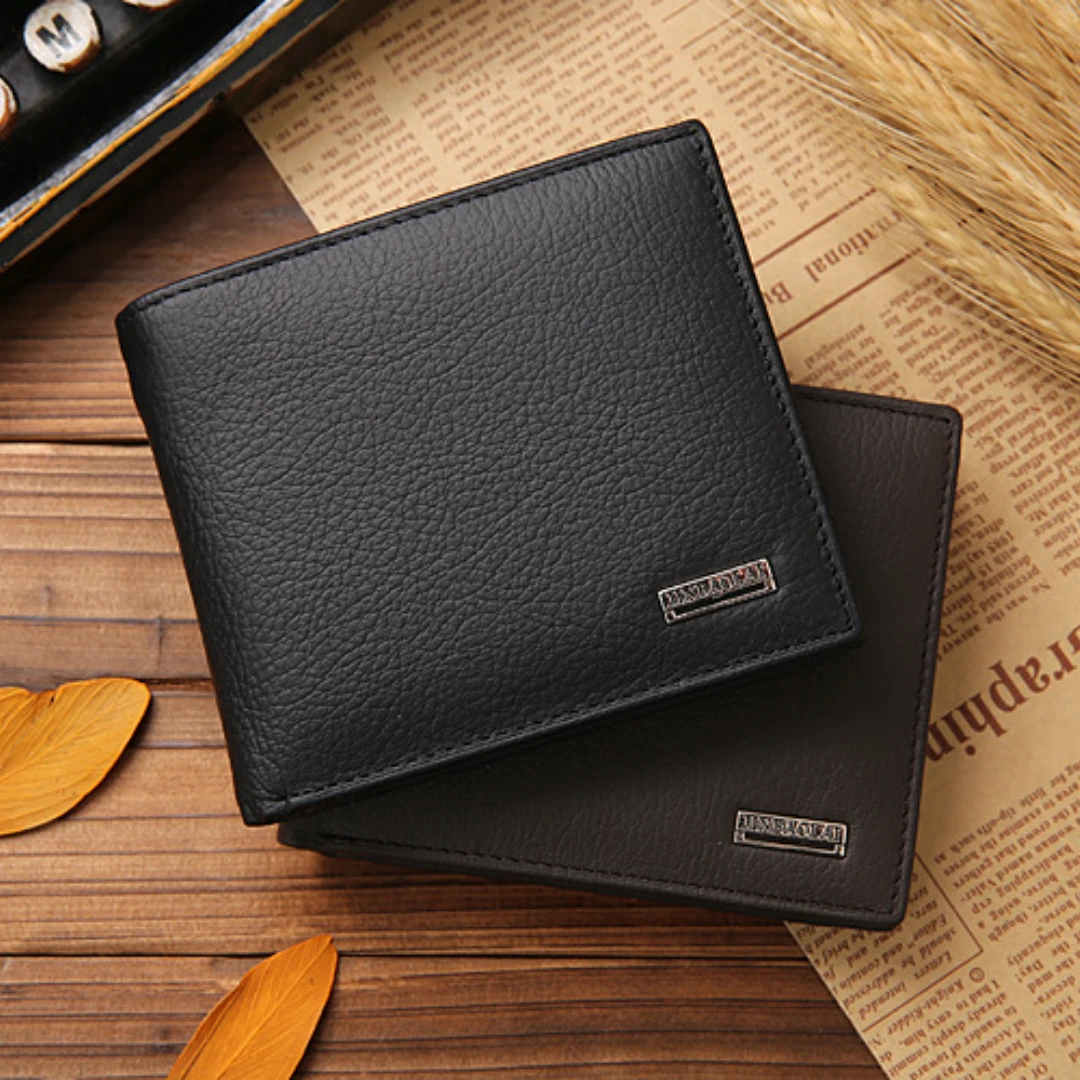 

Genuine Leather Men Wallets Premium Product Real Cowhide Wallets for Man Short Black Walet Portefeuille Homme Cartera Hombre