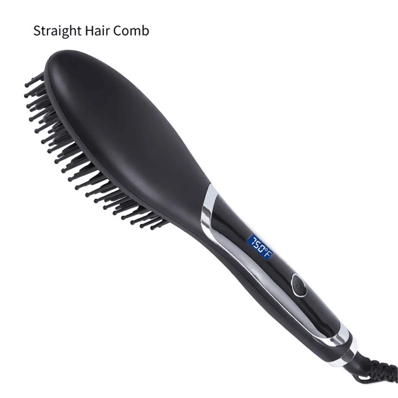 Kemei Hot Comb Straightener Electric Hair Straightener Hair Curler Wet Dry Use Hair Hot Heating Comb For Hair Straight Hair Comb