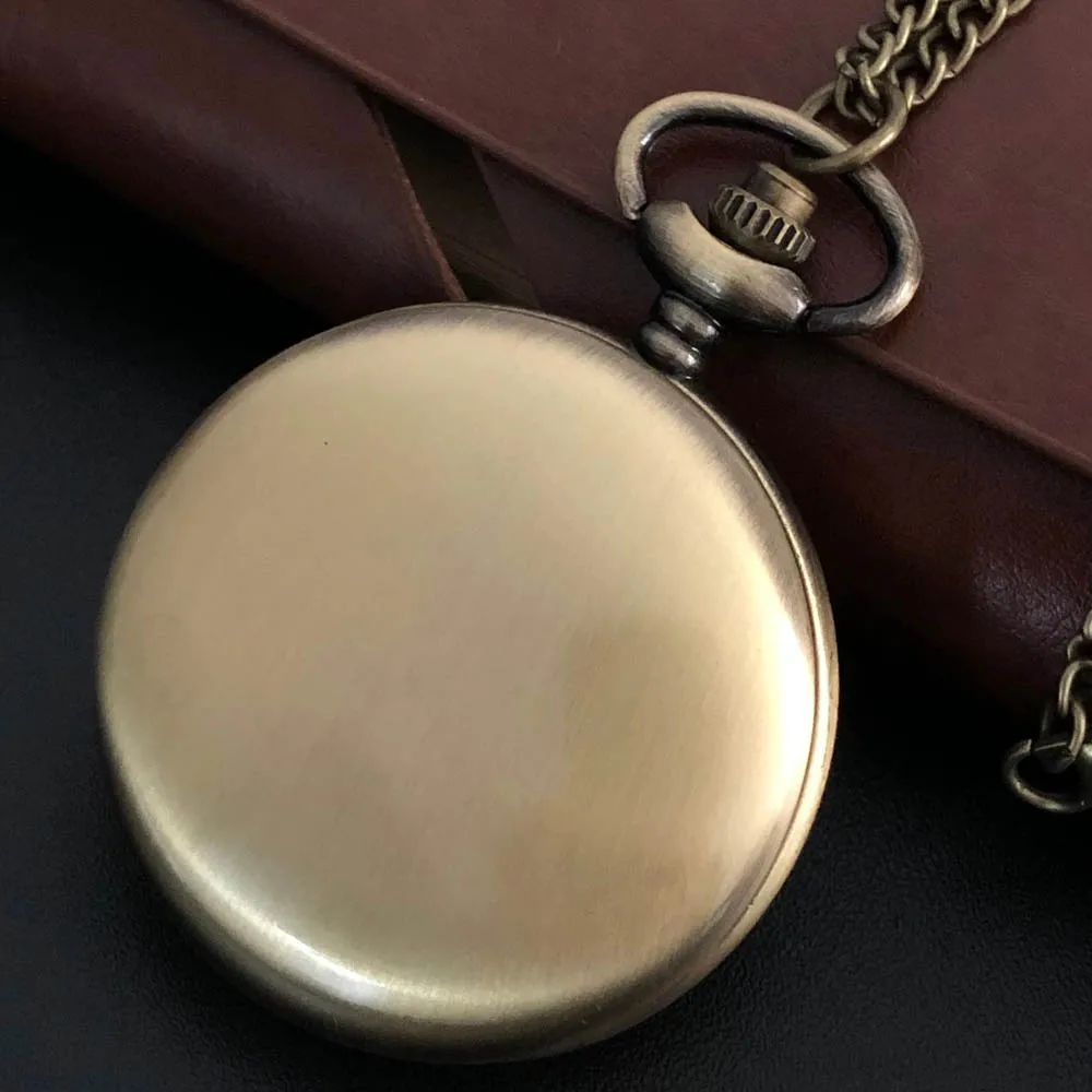 

Luxury Pure Color Without Pattern Silver/Bronze Big Dial Roman Numera Quartz Pocket Watch Necklace Pendant Gift For Women Or Man